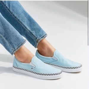 Vans Classic Slip-On Check Foxing Blue Sneakers Women's (7.5)
